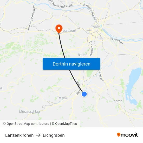 Lanzenkirchen to Eichgraben map