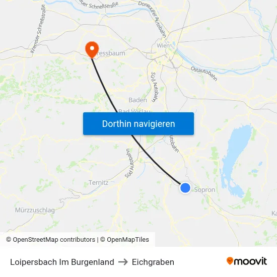 Loipersbach Im Burgenland to Eichgraben map