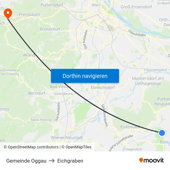 Gemeinde Oggau to Eichgraben map
