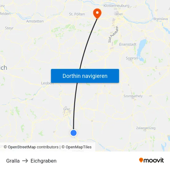 Gralla to Eichgraben map