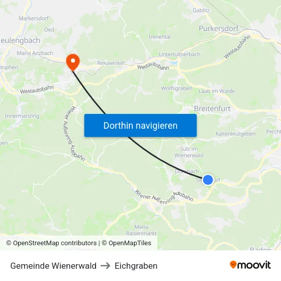 Gemeinde Wienerwald to Eichgraben map