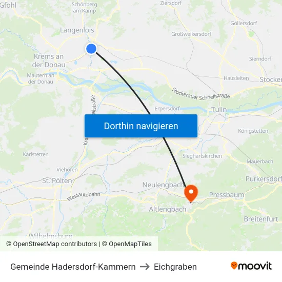 Gemeinde Hadersdorf-Kammern to Eichgraben map