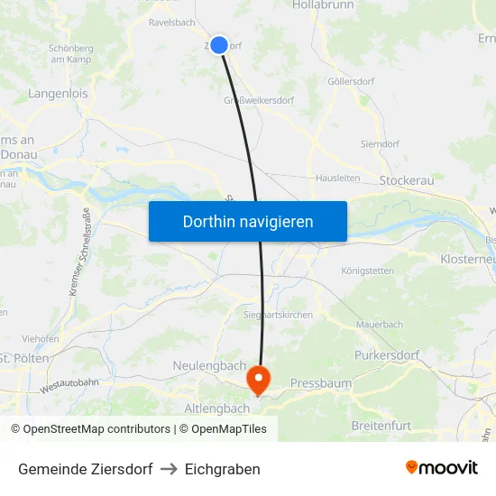 Gemeinde Ziersdorf to Eichgraben map