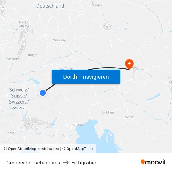 Gemeinde Tschagguns to Eichgraben map