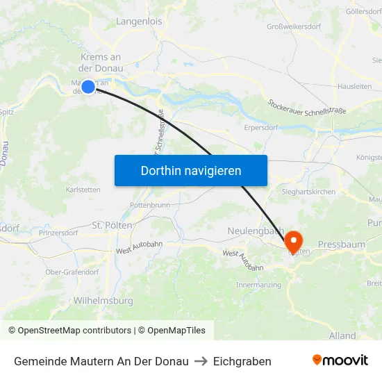 Gemeinde Mautern An Der Donau to Eichgraben map