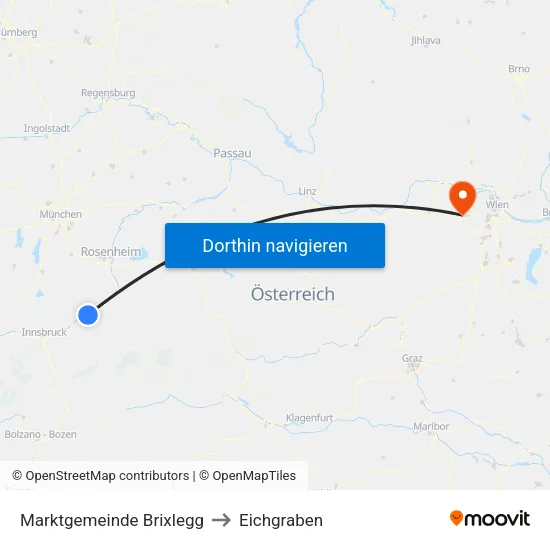 Marktgemeinde Brixlegg to Eichgraben map