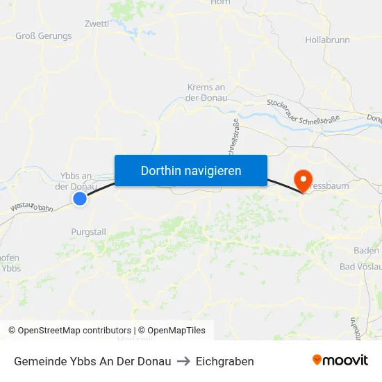 Gemeinde Ybbs An Der Donau to Eichgraben map