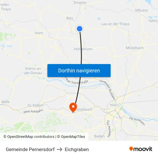 Gemeinde Pernersdorf to Eichgraben map