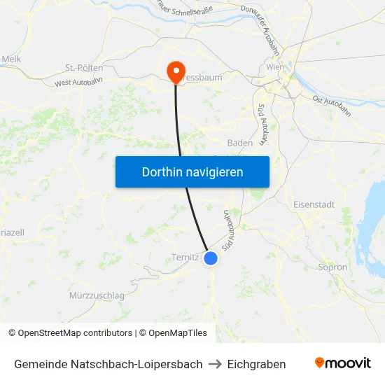 Gemeinde Natschbach-Loipersbach to Eichgraben map