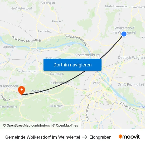 Gemeinde Wolkersdorf Im Weinviertel to Eichgraben map