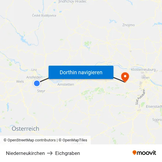Niederneukirchen to Eichgraben map