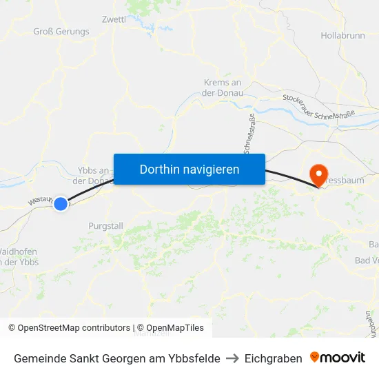 Gemeinde Sankt Georgen am Ybbsfelde to Eichgraben map