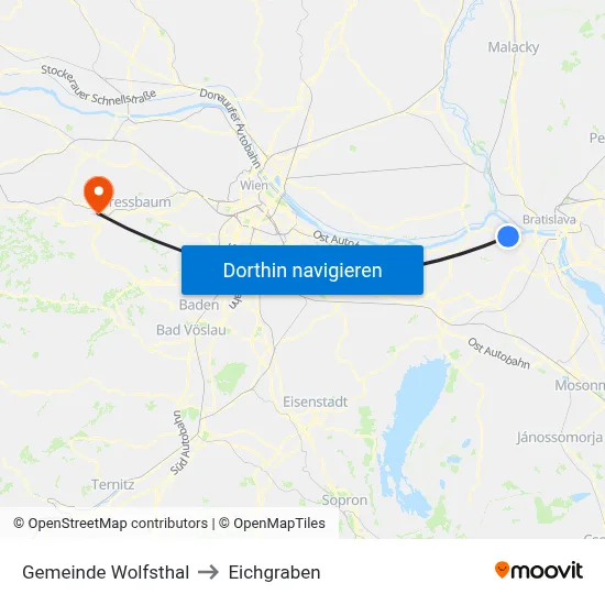 Gemeinde Wolfsthal to Eichgraben map