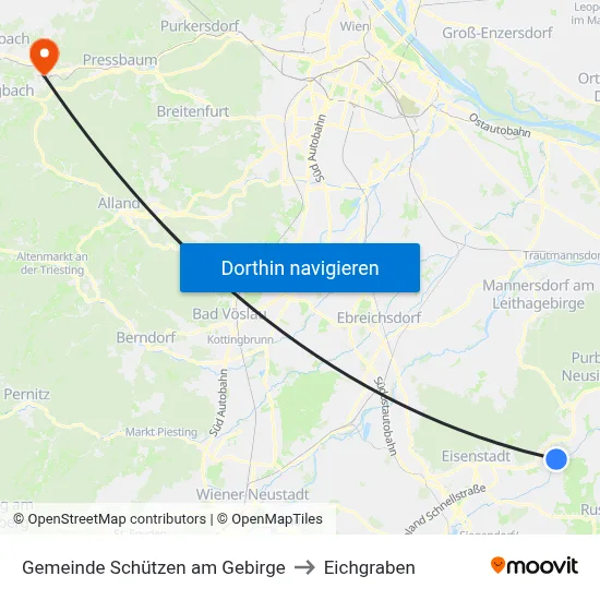 Gemeinde Schützen am Gebirge to Eichgraben map
