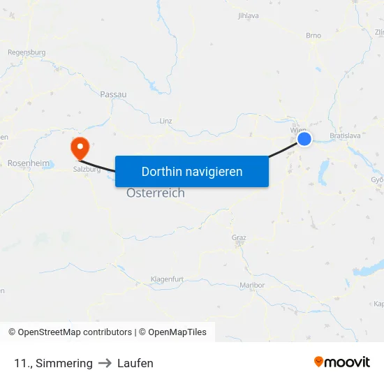 11., Simmering to Laufen map