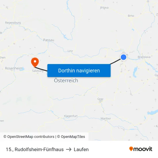 15., Rudolfsheim-Fünfhaus to Laufen map