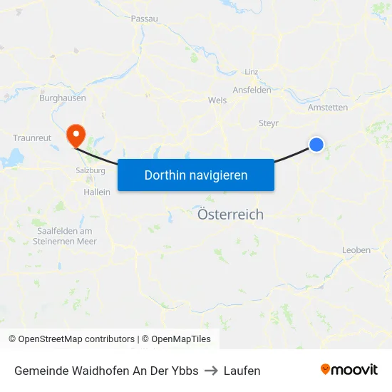 Gemeinde Waidhofen An Der Ybbs to Laufen map