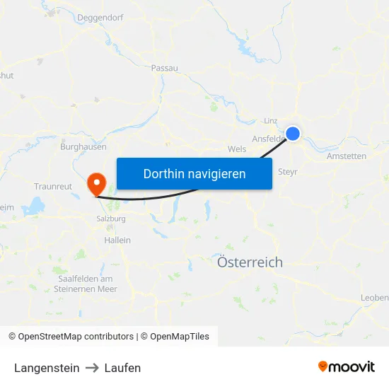 Langenstein to Laufen map