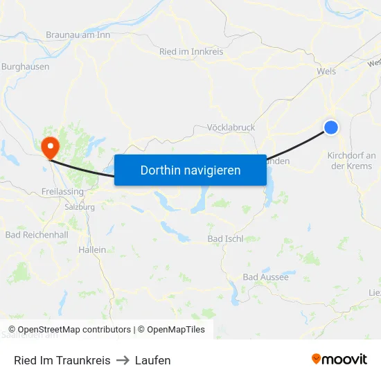 Ried Im Traunkreis to Laufen map