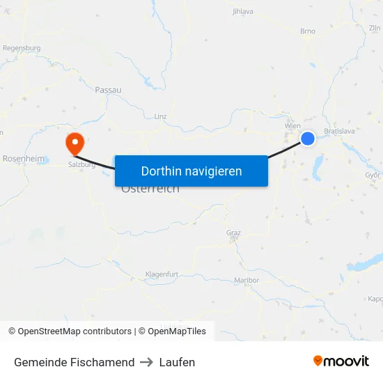 Gemeinde Fischamend to Laufen map