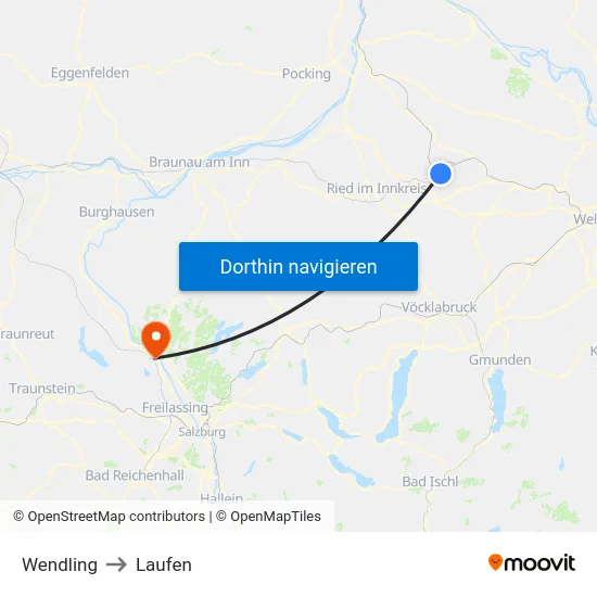 Wendling to Laufen map