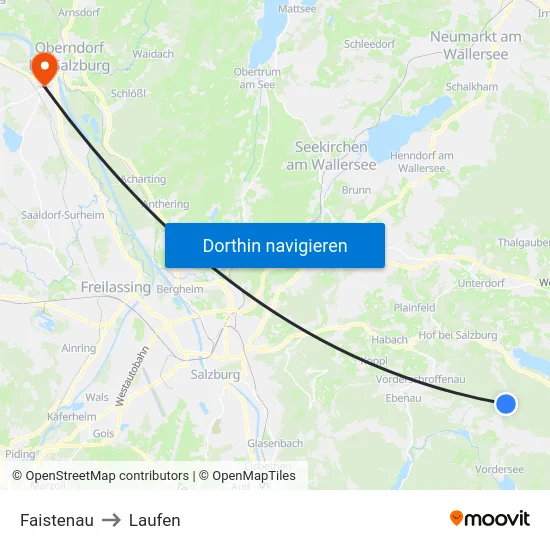 Faistenau to Laufen map