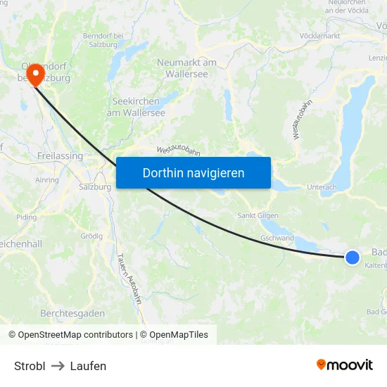 Strobl to Laufen map