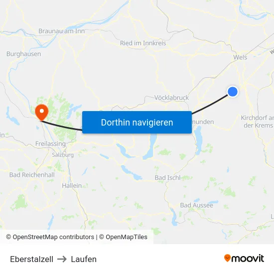 Eberstalzell to Laufen map
