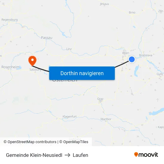 Gemeinde Klein-Neusiedl to Laufen map
