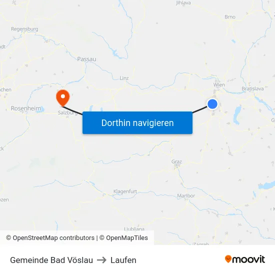 Gemeinde Bad Vöslau to Laufen map