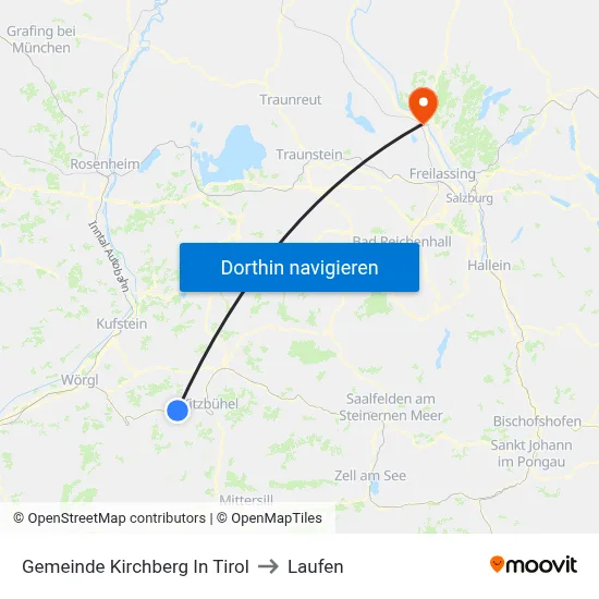 Gemeinde Kirchberg In Tirol to Laufen map