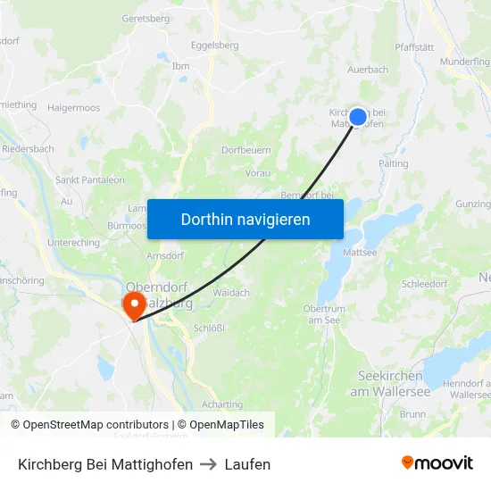 Kirchberg Bei Mattighofen to Laufen map