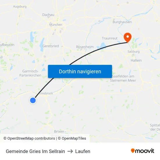 Gemeinde Gries Im Sellrain to Laufen map
