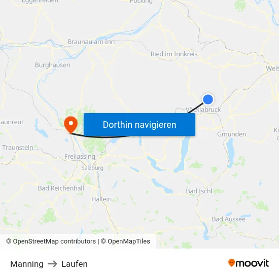 Manning to Laufen map