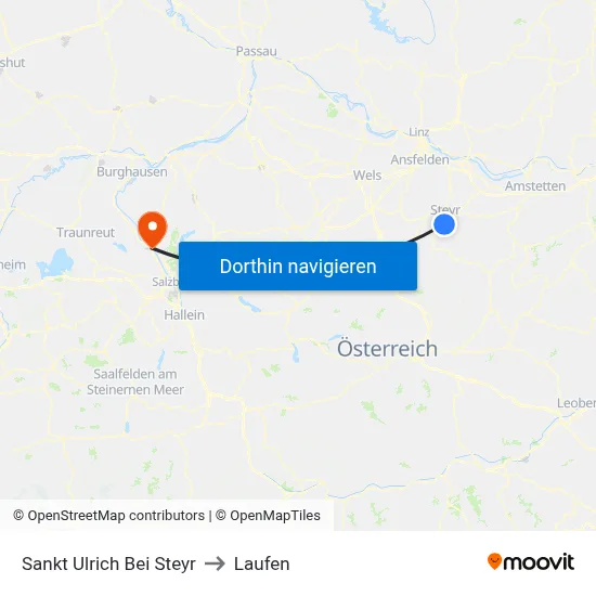 Sankt Ulrich Bei Steyr to Laufen map