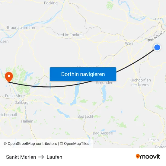 Sankt Marien to Laufen map