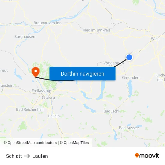 Schlatt to Laufen map