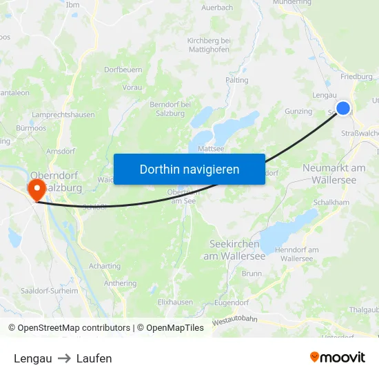 Lengau to Laufen map