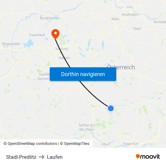 Stadl-Predlitz to Laufen map
