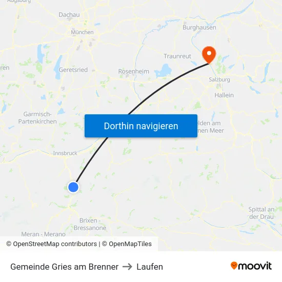 Gemeinde Gries am Brenner to Laufen map
