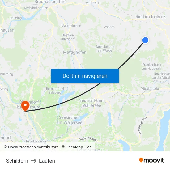 Schildorn to Laufen map