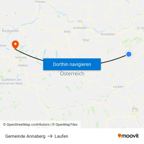 Gemeinde Annaberg to Laufen map