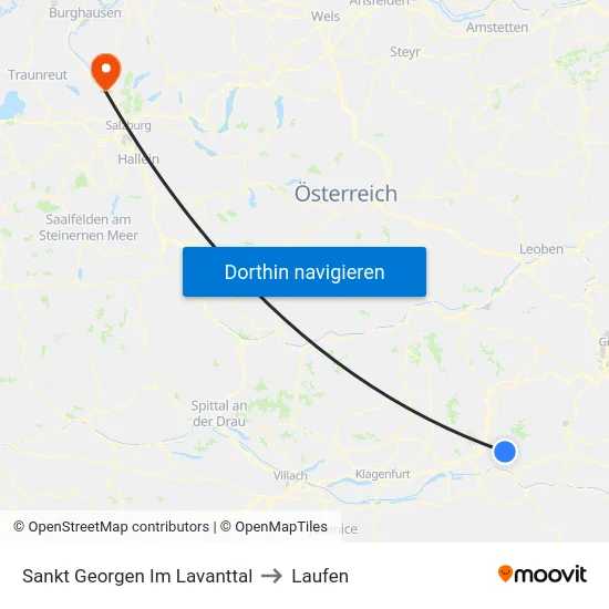 Sankt Georgen Im Lavanttal to Laufen map
