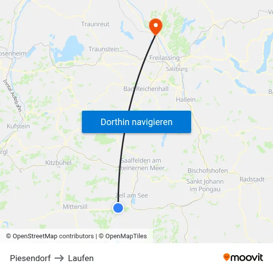 Piesendorf to Laufen map