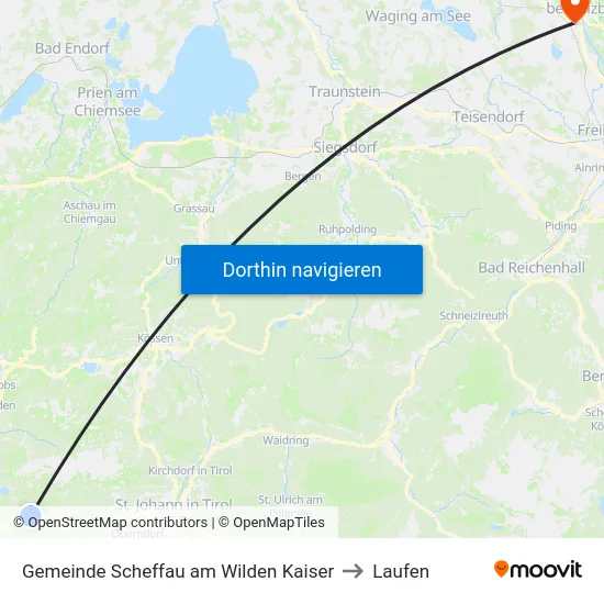 Gemeinde Scheffau am Wilden Kaiser to Laufen map