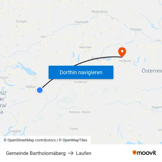 Gemeinde Bartholomäberg to Laufen map