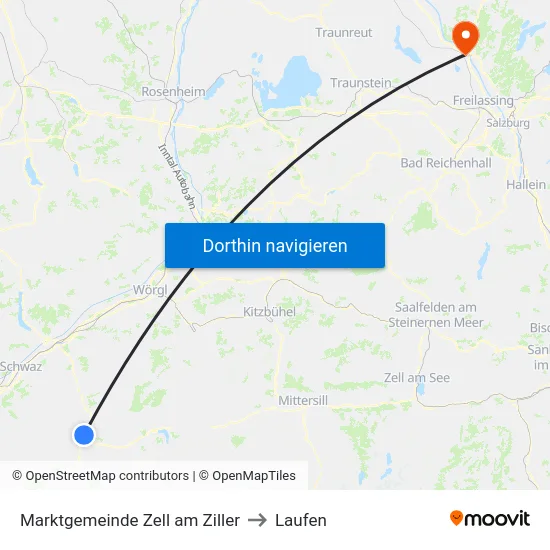 Marktgemeinde Zell am Ziller to Laufen map