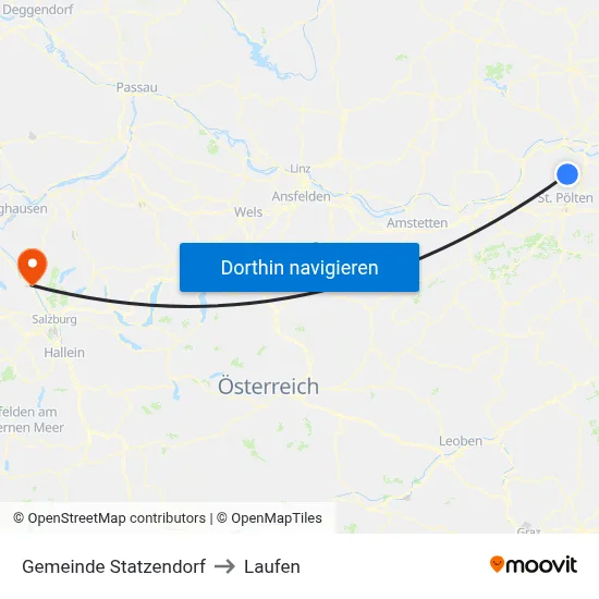 Gemeinde Statzendorf to Laufen map