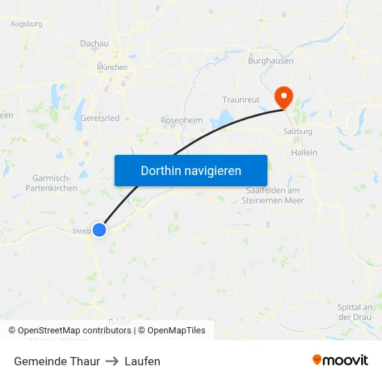 Gemeinde Thaur to Laufen map