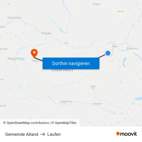 Gemeinde Alland to Laufen map
